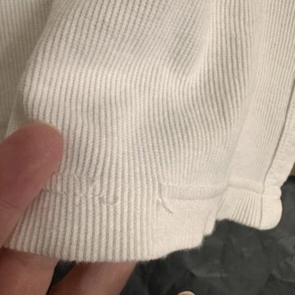 Authentic GUCCI White Ribbed Cotton Stretch Cardigan Size Large Made In Italy - Picture 7 of 9
